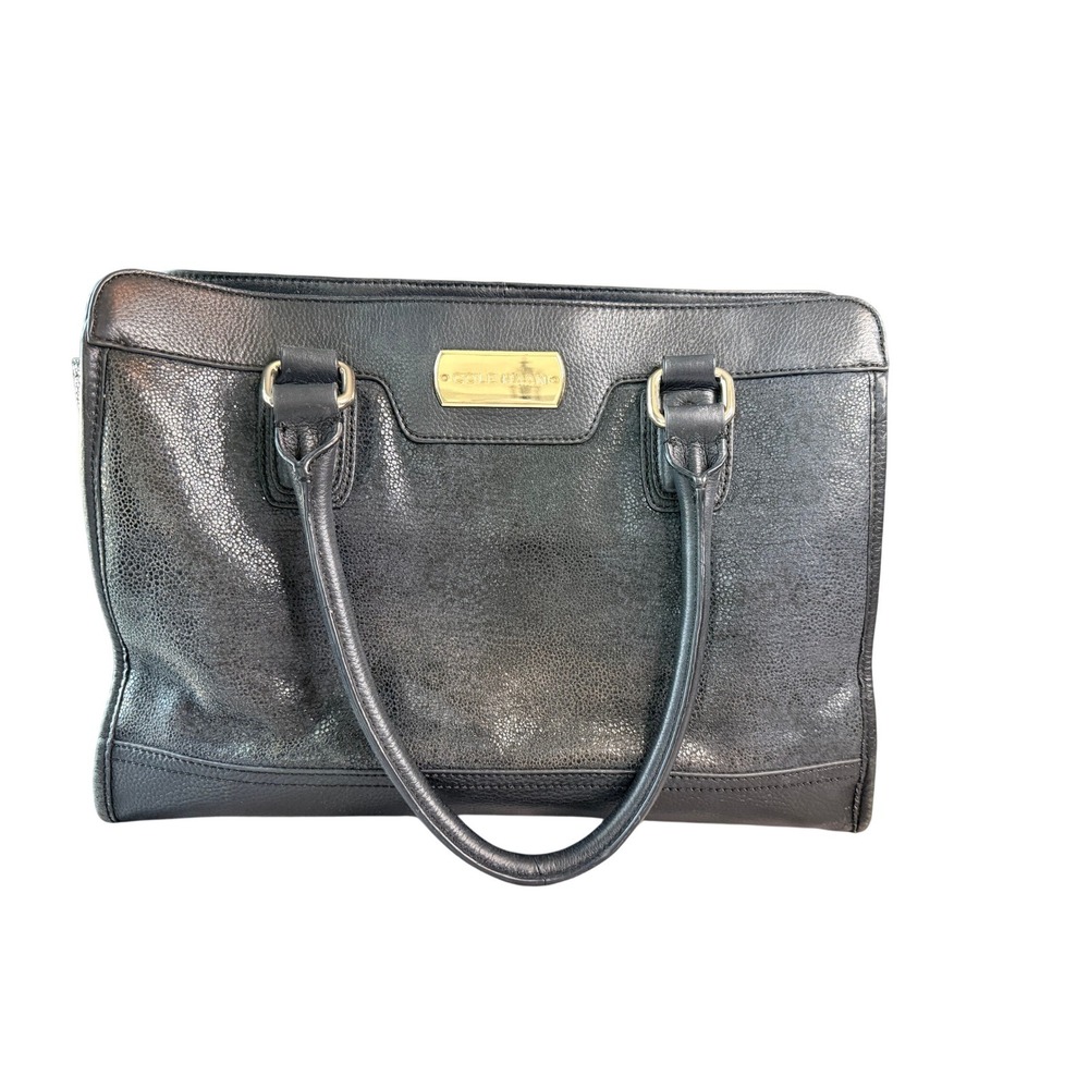 Cole Haan Black Pebbled Leather Tote Bag and Matching Wristlet Wallet